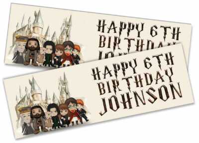x2 Personalised Birthday Banner Harry P Kids Party Decoration 68