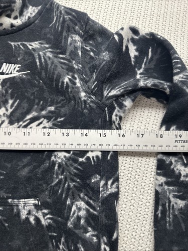 Nike Hoodie Black Foliage Boys Medium Black White Pullover - Picture 6 of 7