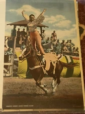 1950’s Set of (10) Rodeo Scene Giant Post Cards & (1) Mini Post Card in Album