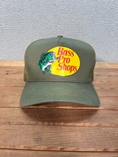 Bass Pro Shops Hat Adult Green Snapback Mesh Cap Fishing Outdoors Skater Grunge
