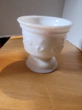 vintage milk glass Ivy Heart cup Valentine  sorbet dessert,candy dish,vase 