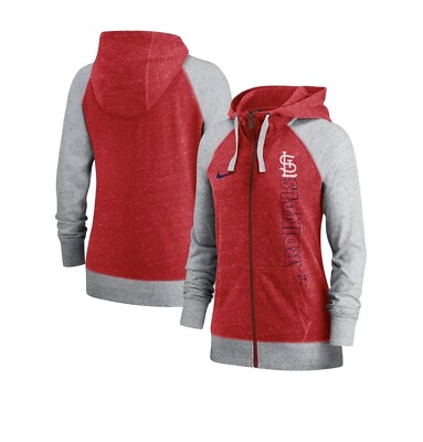 NIKE Red St. Louis Cardinals Full Zip Hoodie Sweatshirt Shirt Top Large