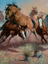 Wild Horses Western Art Print - 2 Sizes