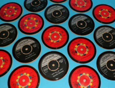 EVERLY BROTHERS DRINKS COASTERS Upcycled Vinyl Record Hit Singles 1960's 70's