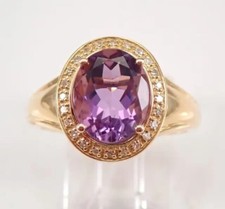 Lab-Created Amethyst 2Ct Oval Cut Halo Engagement Ring 14K Yellow Gold Plated