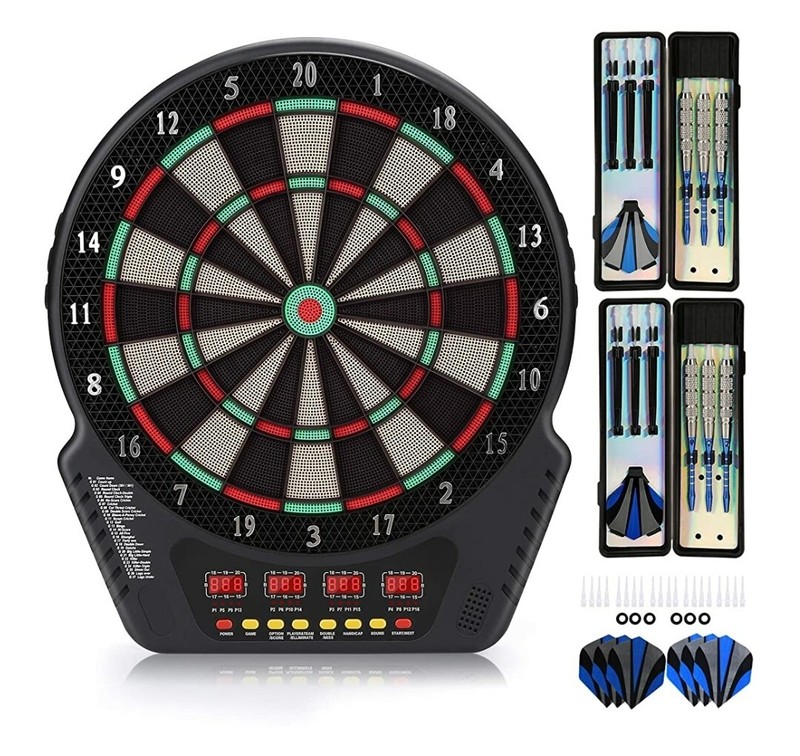Electronic Digital Dartboard With LED 27 Games 243 Variations Power Adapter