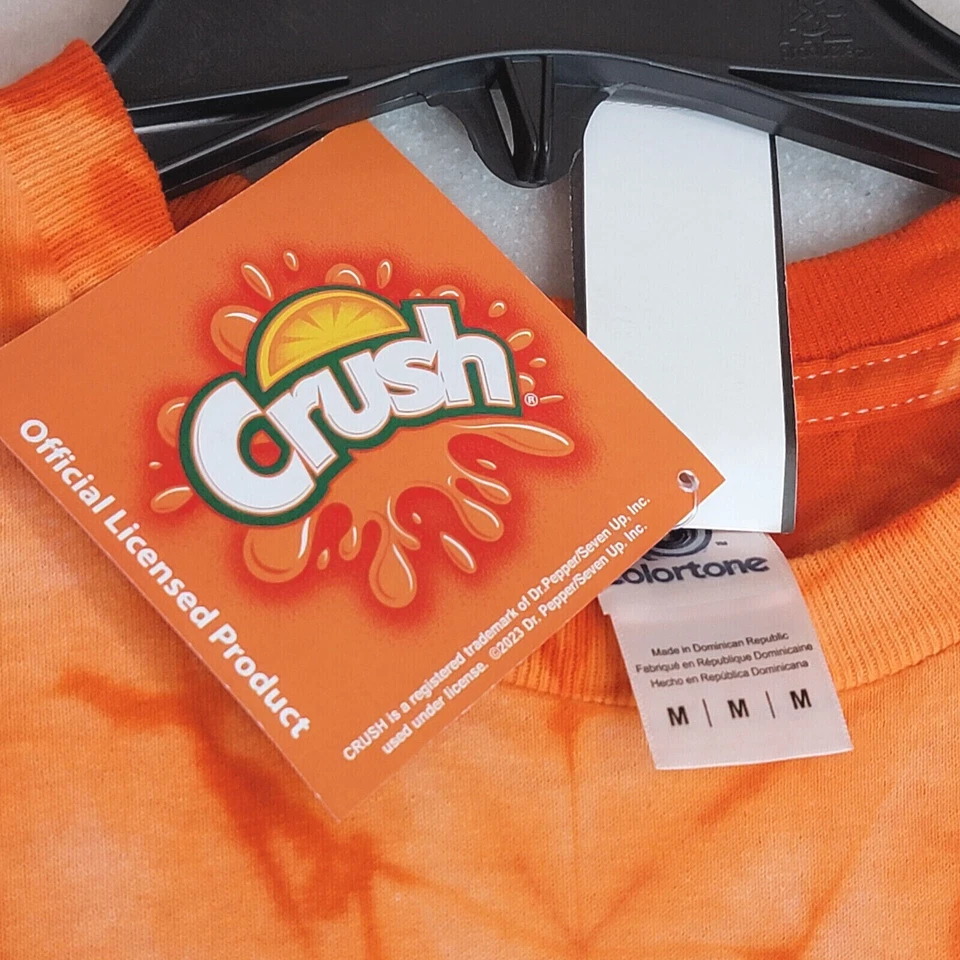 CRUSH SHIRT Mens ORANGE Medium M Tie Dye Casual LOGO SODA POP Retro Z Up NWT - Image 3 of 4