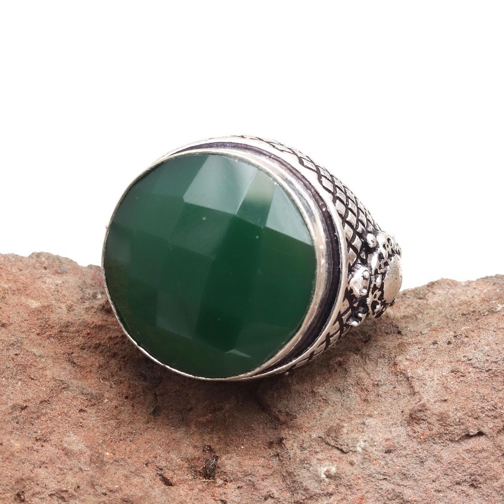 Emerald Quartz Gemstone Handmade Silver Jewelry  