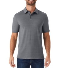 Member's Mark Men's Stretch Cotton Blend Classic Fit Pique Polo Shirt Gray Sz M