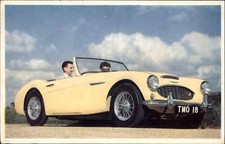 Vintage CLASSIC CAR AD ADVERTISING PC Austlin Healey 3000 Postcard
