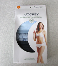 3-PACK WOMENS JOCKEY ORGANIC COTTON STRETCH HIPSTERS PANTIES SMALL 5 BLUES 24