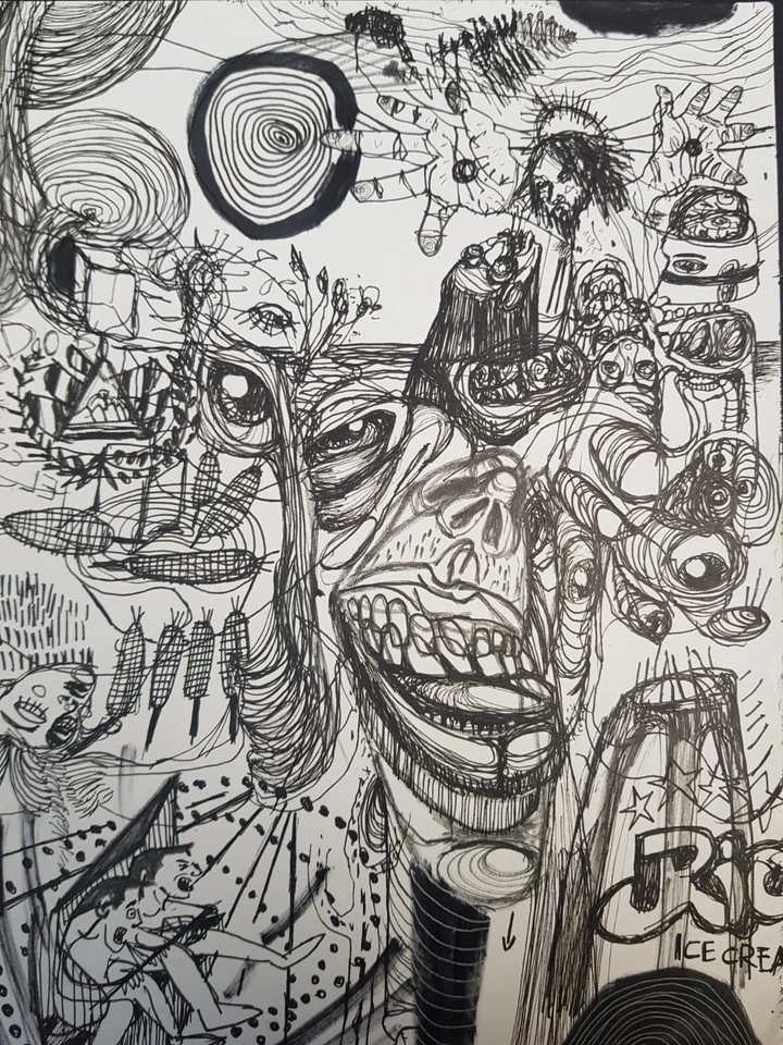 Gerardo GOMEZ El Salvador encre sur papier ink on paper contreseing 23/30.5 cm - Photo 1/1