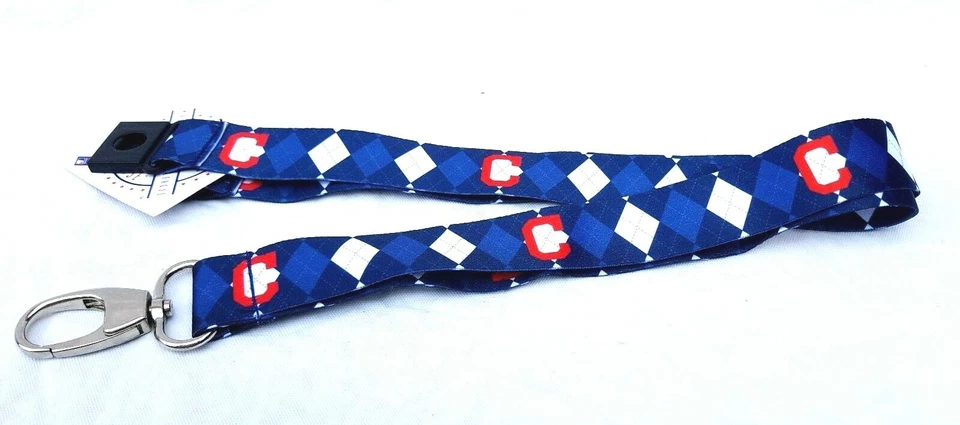 CLEVELAND INDIANS Argyle Pattern Style Lanyard MLB Licensed New NWT - Image 2 of 3
