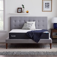 LUCID 10 Inch Memory Foam Mattress - Bamboo Charcoal and Gel Infusions