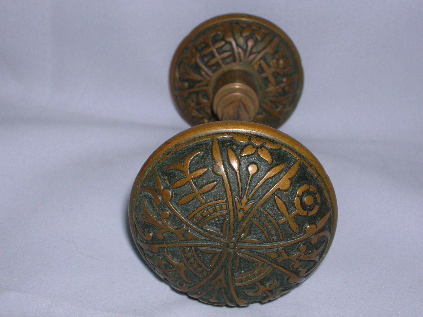 Pair Of Vintage EASTLAKE Style Decorative Embossed Brass Door Knobs eBay