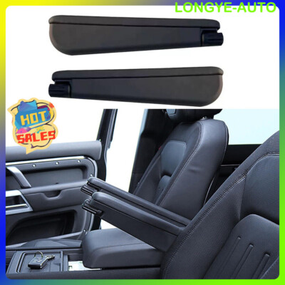2PCS Front Seat Armrest Cover Adjuster Fits for Defender 110 90 2020-2026 Black