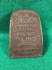 Antique Kleidograph Typewriter Braille Writing Machine Emblem Badge 1894 Rare! thumbnail