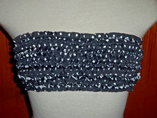 Victoria's Secret Strapless Black Polka Dot Ruffle Bandeau Bikini Swim Top S New