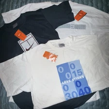 Lot Of 3 NOS VINTAGE NIKE Tennis Silver Tag T-Shirts - Size MEDIUM READ