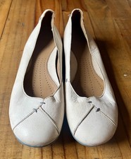 Clarks Active Air Ballet Flats UK 8 Cream Leather Comfort Shoes