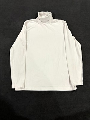 H&M Shirt Men Medium Beige Cotton Stretch Slim Fit Mock Neck Long Sleeve Outdoor