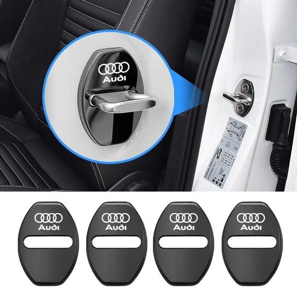 Set 4 Copri Serratura Porta Auto Audi A1 A2 A3 A4 A5 A6 A7 A8 S3 S6 Q1 Q2 Q3 Q5-image