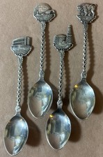 Lot de 4 cuillères souvenir vintage EPNS plaque argent Edmonton, Canada de collection