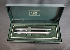 Vintage Cross Pen Mechanical Pencil Set w/ Original Box Silver / Chrome