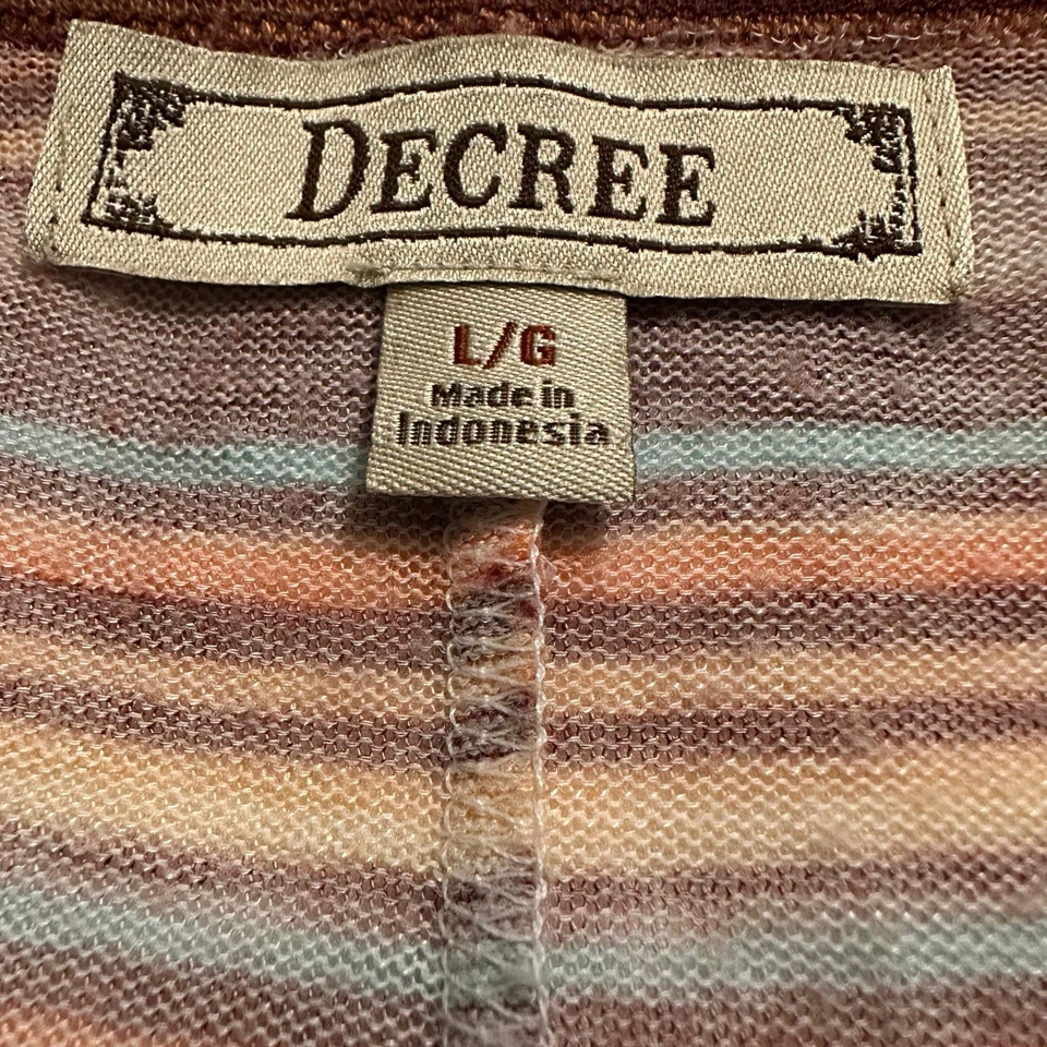 Camisa Decree Mujer Talla Grande Multicolor Rayas Cuello en V Manga Corta Foto 4 de 4