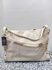 VINCE CAMUTO Color "Warm Vanilla" Leather Shoulder Bag Gold Studs NWT $188.00
