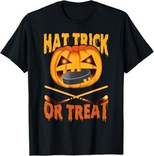 Hat Trick Or Treat Hockey Halloween T-Shirt