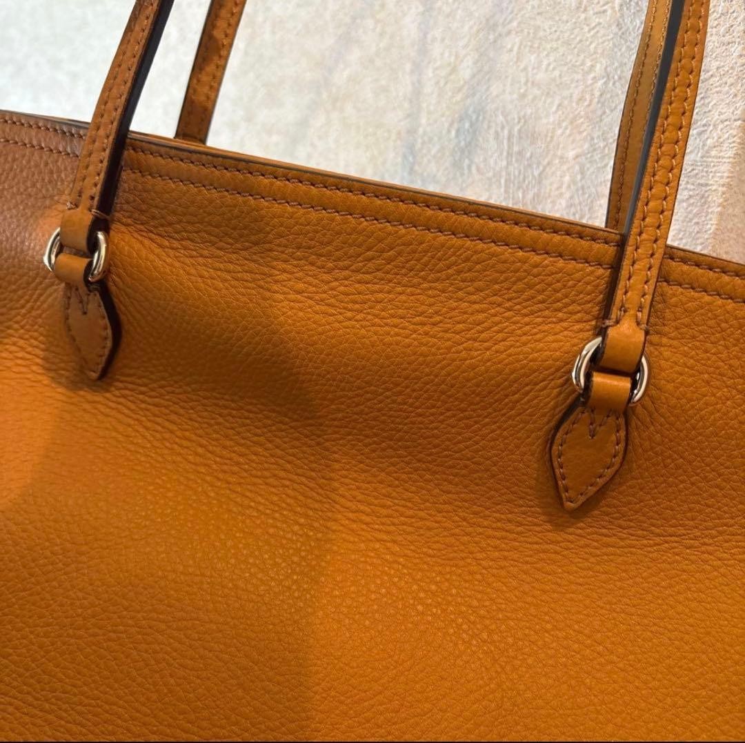 GUCCI Large Yellow Leather Tote Bag GG Logo Charm Italy Unused thumbnail 13