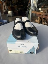 Earth Origins Florence Mary Jane Flats Black Leather Women  s 10 Wide New in Box