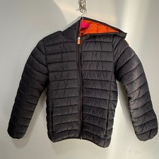 Save the Duck Kids Puffer Jacket Black Orange Ultra Light Animal Free Hooded 12