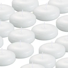36 Pack Floating Candles, 3” White Unscented Dripless Wax Burning Candles