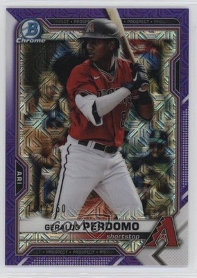 2021 Bowman Mega Box Purple Mojo Refractor /250 Geraldo Perdomo Rookie RC 1u5y