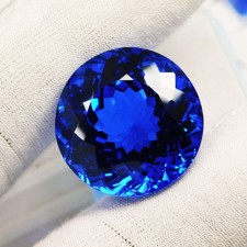 D' Block Natural Tanzanite 47.50 Ct Blue Round Cut Certified Loose Gemstone