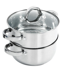 Oster Hali 3 qt. Stainless Steel Stovetop Steamers with Glass Lid