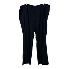 Worthington Woman Modern Fit Trouser Leg Navy Blue Pattern Pants Size 24W NEW