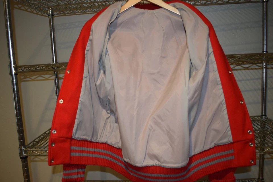 Ohio State Buckeyes vtg BLANK Wool Leather Letterman Jacket Size 36 - Image 4 of 4