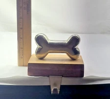 Dog Bone Metal & Wood Hook Holder Rustic Farmhouse Leash Key or Stocking Hanger