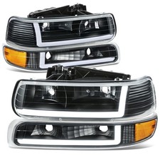 DNA MOTORING Pair of Headlights Clear Lens, Amber Reflector Halogen/LED Compa...