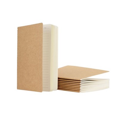 TWONE 9 Packs Kraft Brown Soft Cover Notebook Journals - 5.5'' x A5, Ruled 