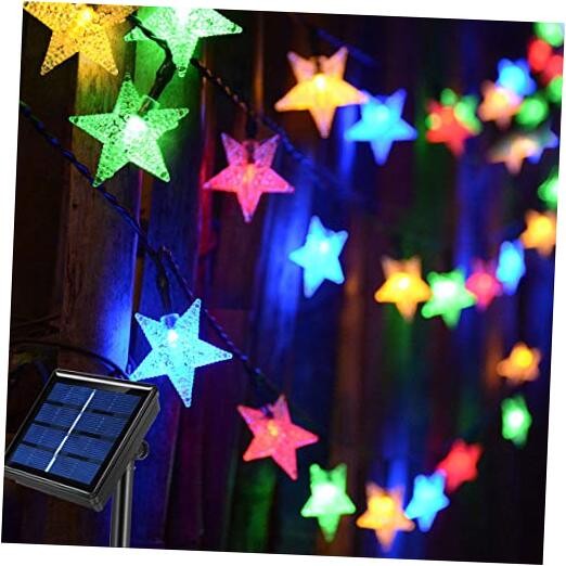 50ft 120LED Solar-Powered Waterproof Fairy Lights for Outdoor Decor in Multicolor