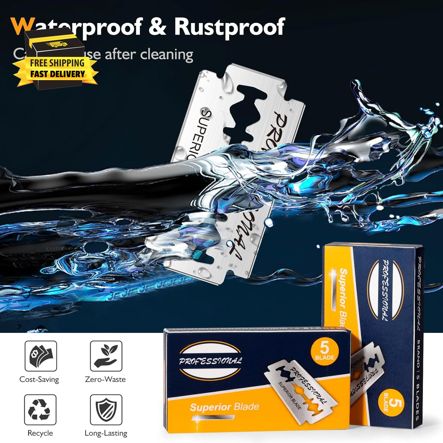 Double Edge Safety Razor Blades for Men and Women,50 Count Platinum Coated Shavi