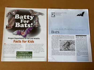 Batty or Bats! & Living with Wildlife 2 Pamphlets, Oregon Conservation Strategy