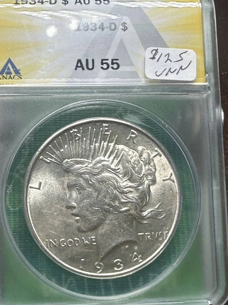 1934 Year Grade AU 55 Peace Dollars (1921-1935) for sale | eBay