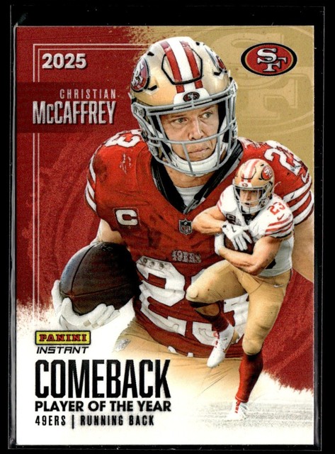 2025 Panini Instant Comeback Player of The Year Christian McCaffrey 49ers