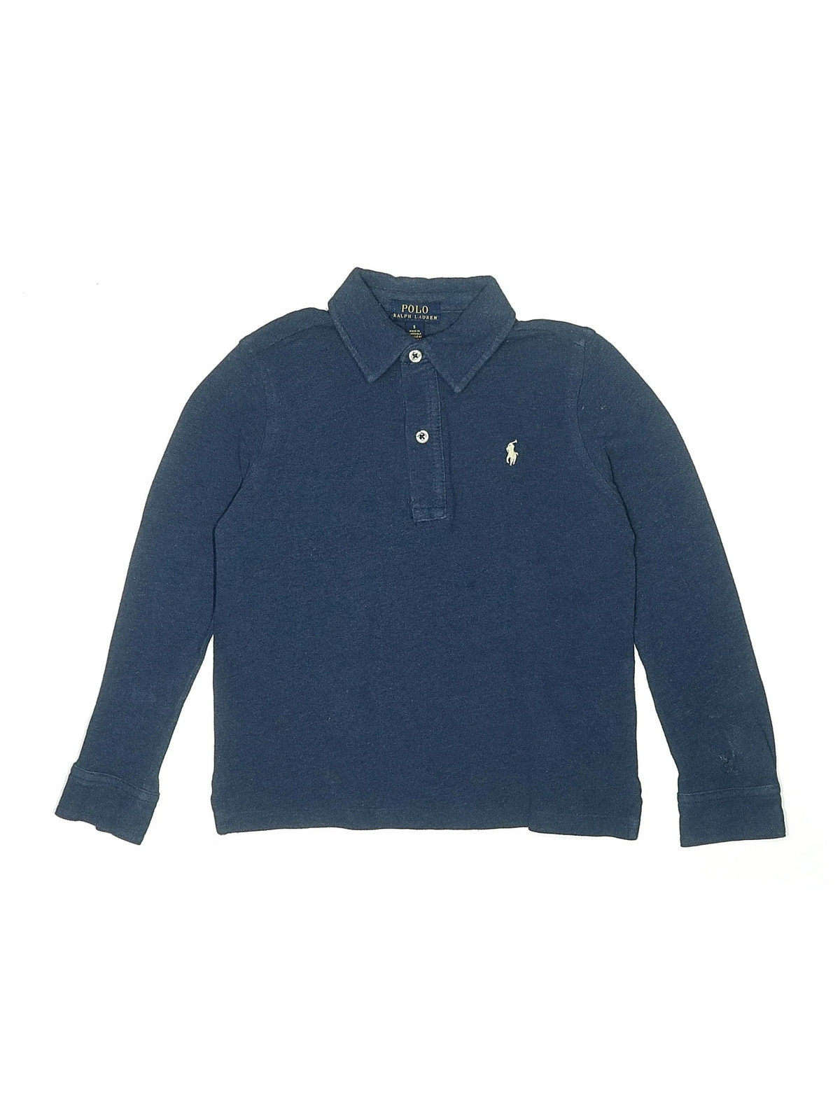 Polo by Ralph Lauren Girls Blue Long Sleeve Polo 5