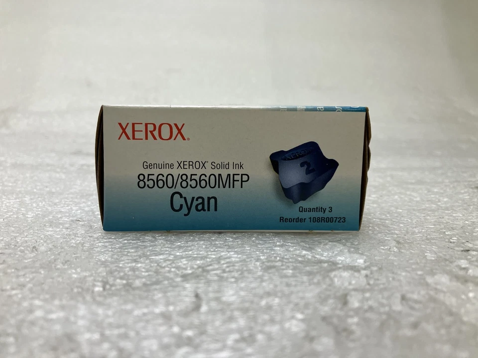 Genuine Xerox 108R00723/108R00903 Cyan Solid Ink Phaser 8560/8560MFP Pk of 3 NEW - Image 2 of 4